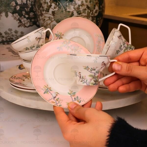 BİRD GARDEN YAVRU AĞZI 6 KİŞİLİK KAHVE FİNCAN TAKIMI