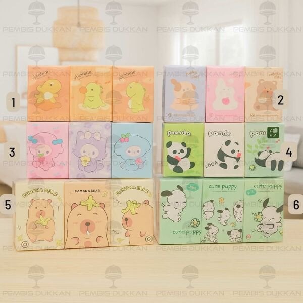 9LU SEVİMLİ KARAKTER  DESENLİ CEP BOY PEÇETE (DESEN SEÇİN) NO:1