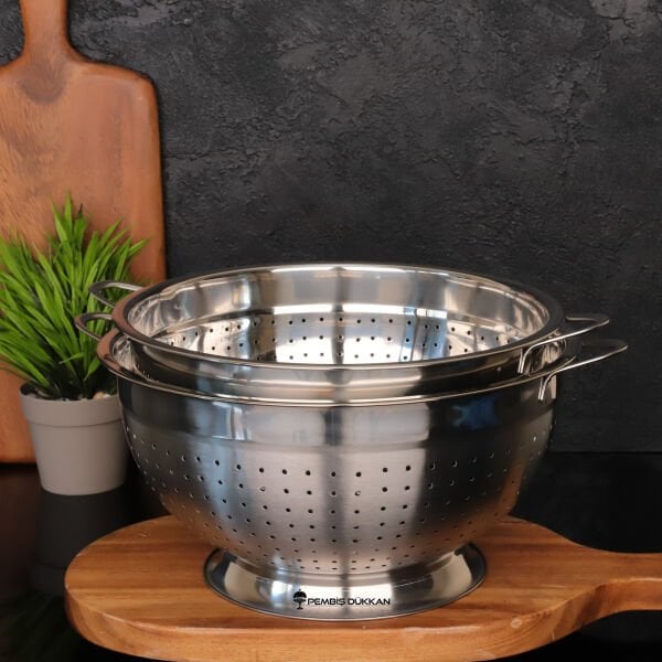 28CM AYAKLI YUVARLAK, ÇELİK SÜZGEÇ (SZG362)