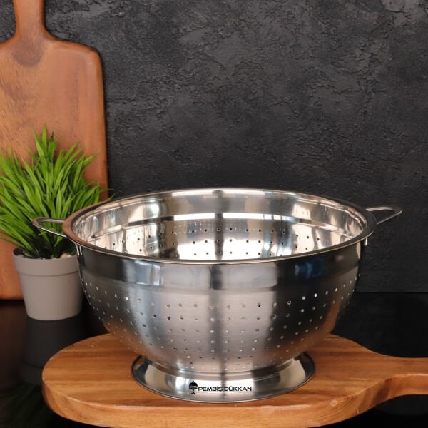 28CM AYAKLI YUVARLAK, ÇELİK SÜZGEÇ (SZG362)