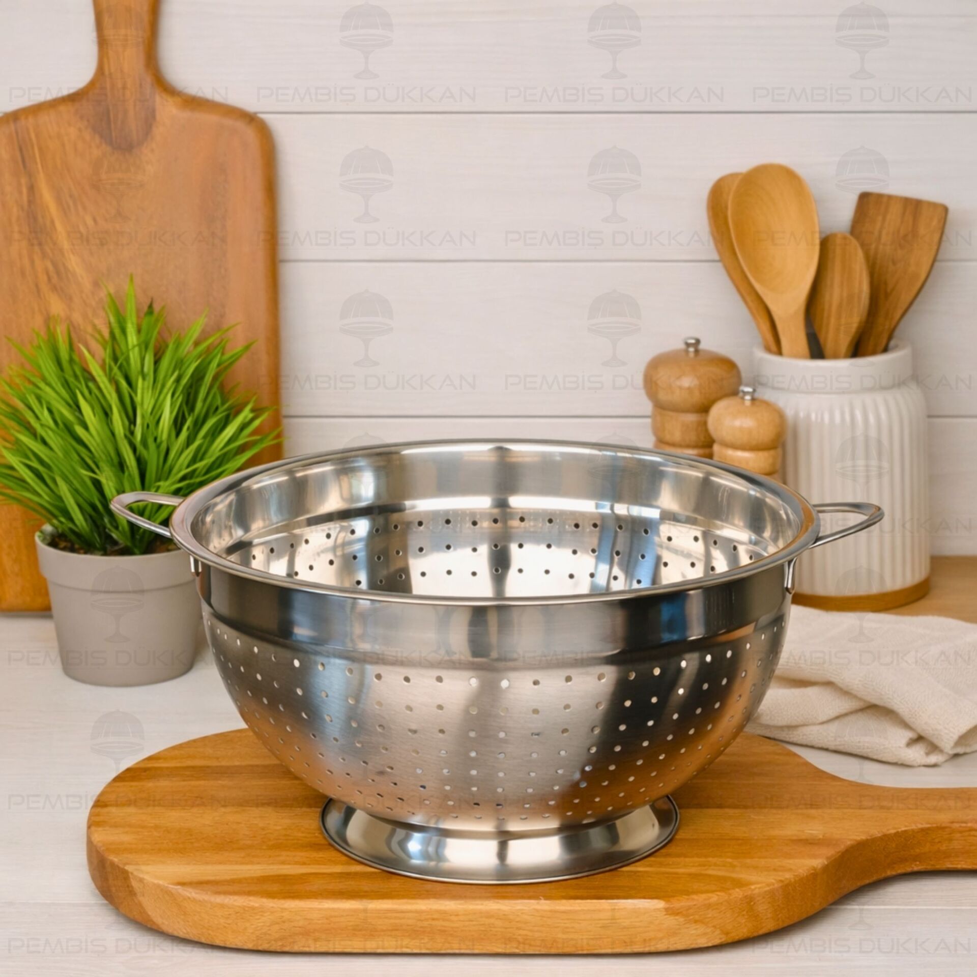 26CM AYAKLI YUVARLAK, ÇELİK SÜZGEÇ (SZG361)