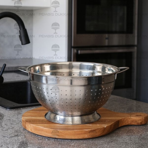 26CM AYAKLI YUVARLAK, ÇELİK SÜZGEÇ (SZG361)