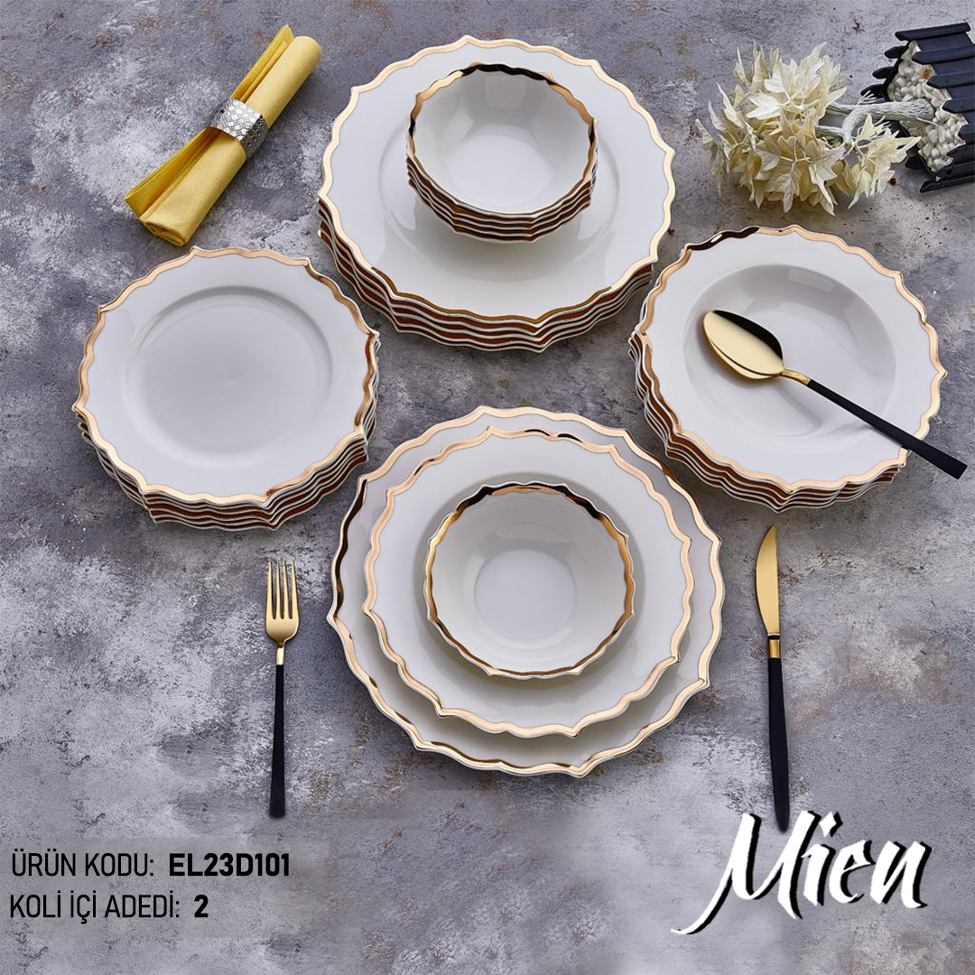 ELİZA GOLD 6 KİŞİLİK 24 PARÇA YEMEK TAKIMI (ELİZABETH LONDON)