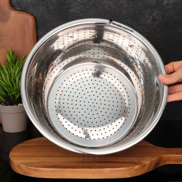 1 ADET İVY 30 CM YUVARLAK ÇELİK SEPET SÜZGEÇ (SZG356)