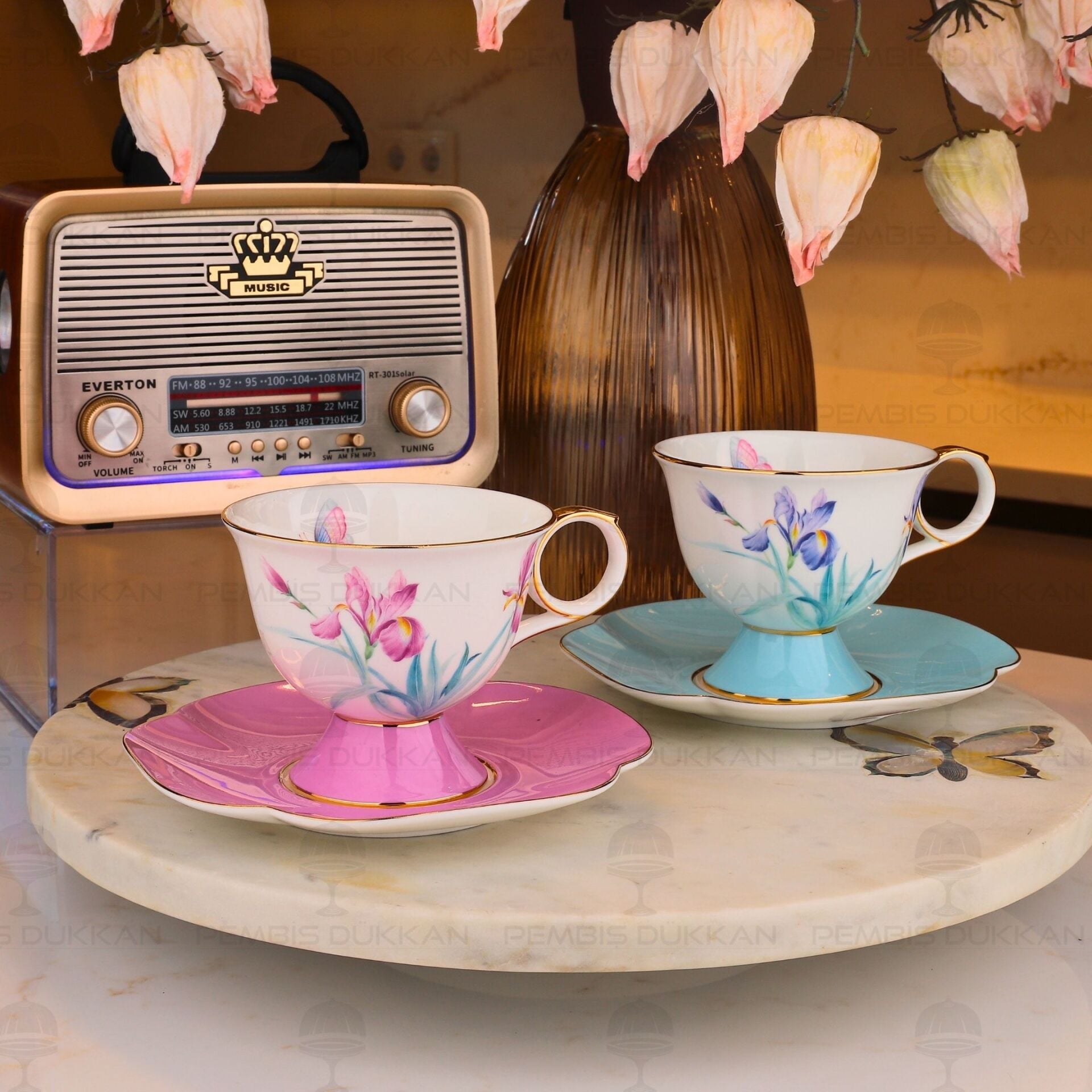 LİLYUM 2 KİŞİLİK ÇAY FİNCAN TAKIMI