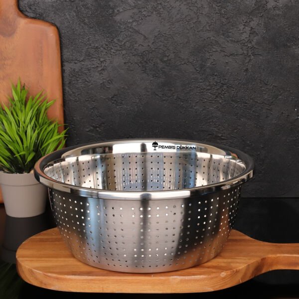 1 ADET İVY 28 CM YUVARLAK ÇELİK SEPET SÜZGEÇ (SZG355)