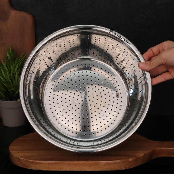 1 ADET İVY 28 CM YUVARLAK ÇELİK SEPET SÜZGEÇ (SZG355)