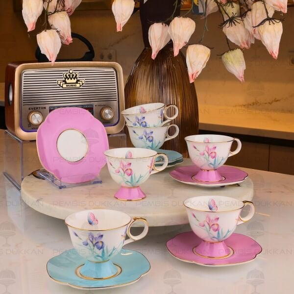 LİLYUM 6 KİŞİLİK KAHVE FİNCAN TAKIMI