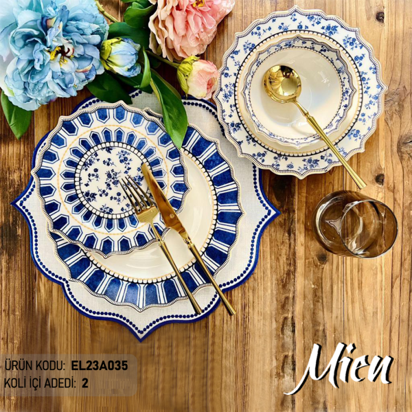 BLUEBERRY 6 KİŞİLİK 24 PARÇA YEMEK TAKIMI (ELİZABETH LONDON)