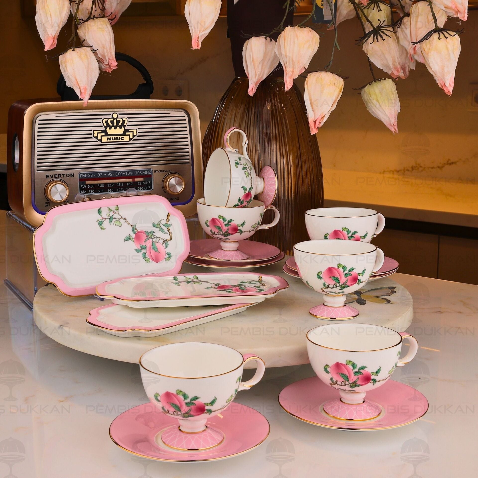 PEACHY 15 PARÇA 6 KİŞİLİK KAHVE FİNCAN TAKIMI