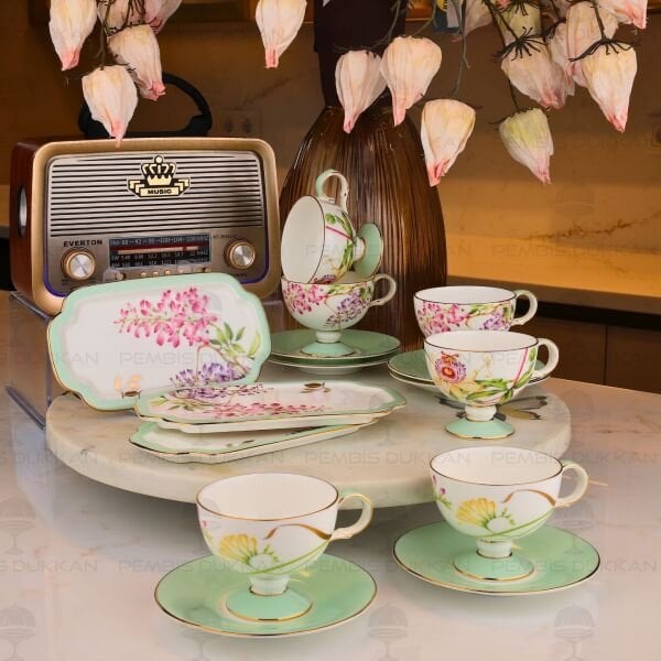 HAPPİLY 15 PARÇA 6 KİŞİLİK KAHVE FİNCAN TAKIMI