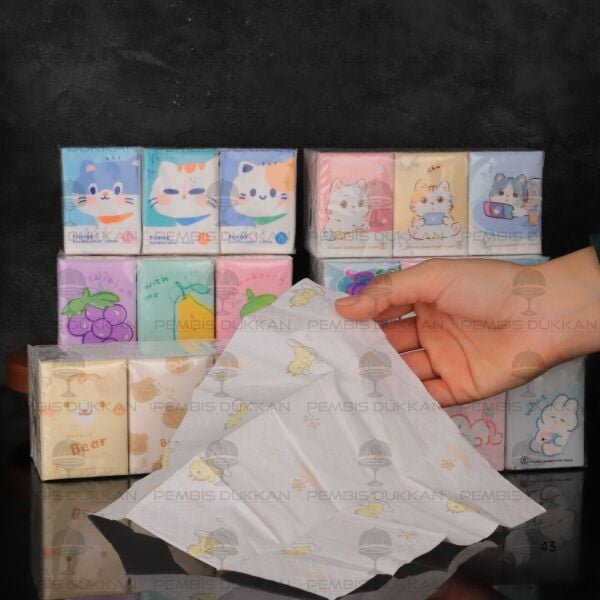 9LU SEVİMLİ KARAKTER DESENLİ CEP BOY PEÇETE (DESEN SEÇİN) NO:2