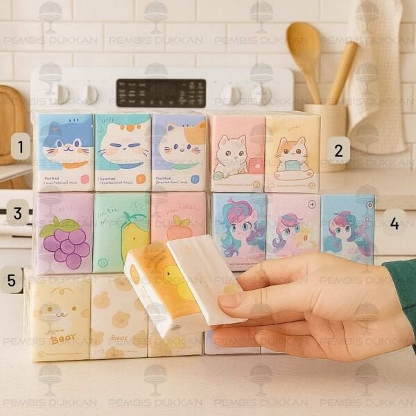 9LU SEVİMLİ KARAKTER DESENLİ CEP BOY PEÇETE (DESEN SEÇİN) NO:2