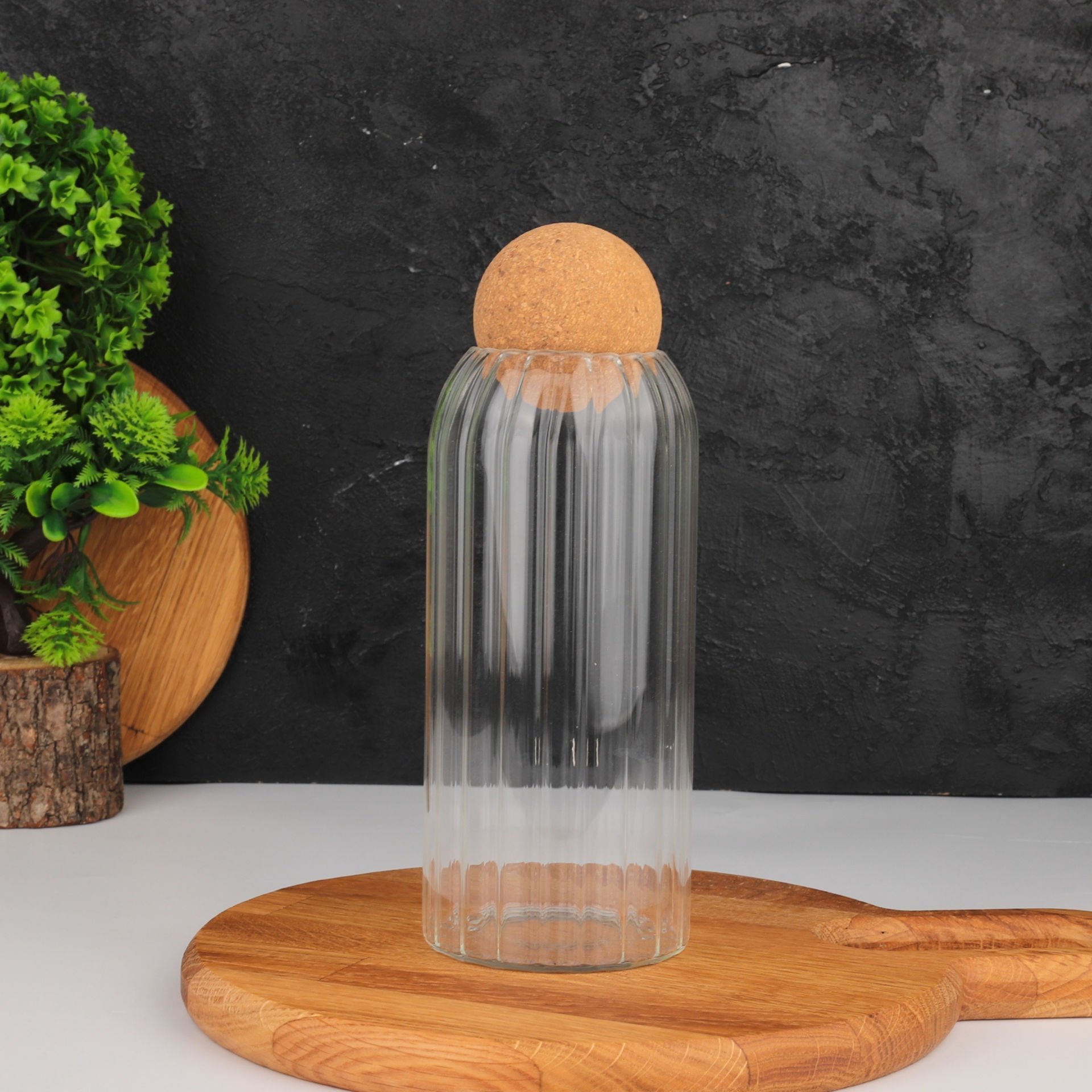 2 NO ÇİZGİLİ MANTAR KAPAKLI KAVANOZ 1000ML