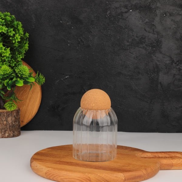 500ML MANTAR TOP KAPAKLI, ÇİZGİLİ KAVANOZ (SMB)