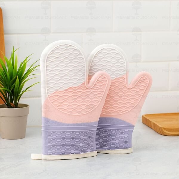 PEMBE & LİLA ULTRA SİLİKON FIRIN ELDİVENİ (TH76800)