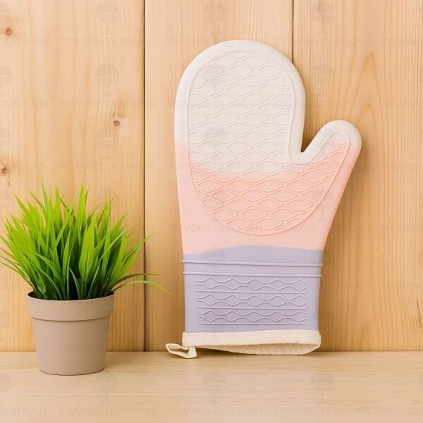 PEMBE & LİLA ULTRA SİLİKON FIRIN ELDİVENİ (TH76800)