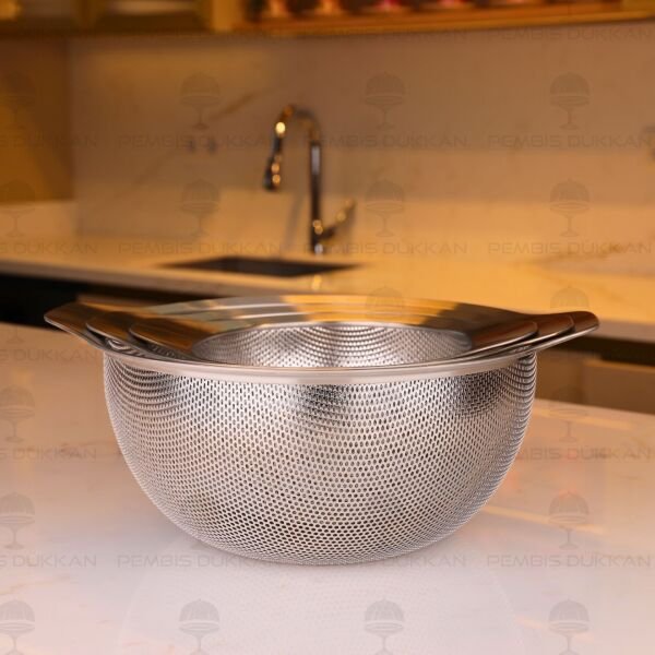 16-20-24CM SIEVE 3LÜ 18/10 PASLANMAZ ÇELİK SÜZGEÇ SET