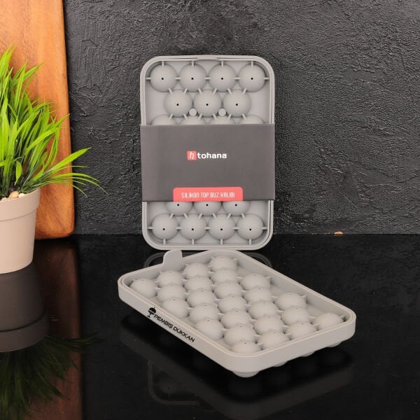 1 ADET GRİ SİLİKON TOP BUZ KALIBI (THN76934)