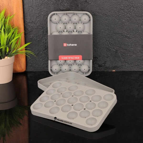 1 ADET GRİ SİLİKON TOP BUZ KALIBI (THN76934)