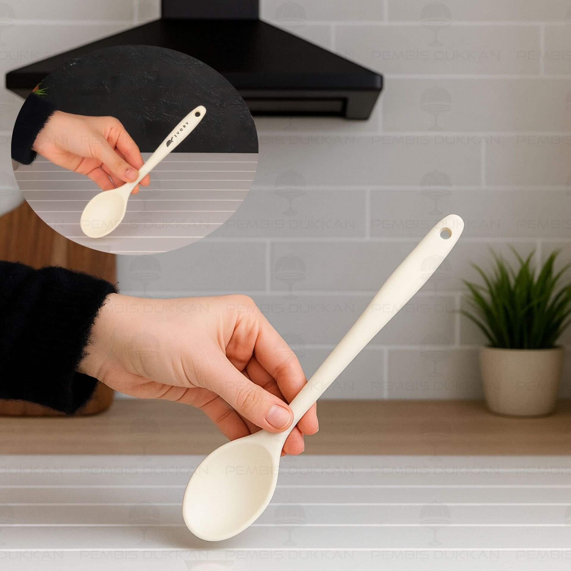 İVY SİLİKON MİNİ DERİN KAŞIK KREM (SL150)