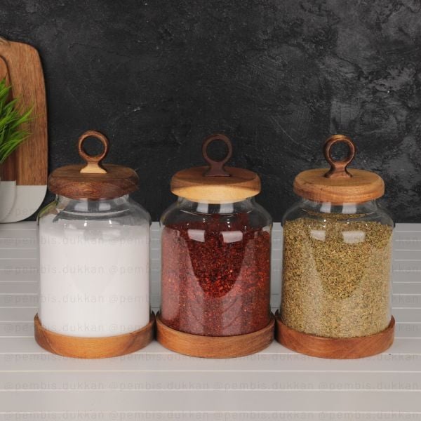 MN 3LÜ AKASYA LILY KAVANOZ SET (BOR-011)