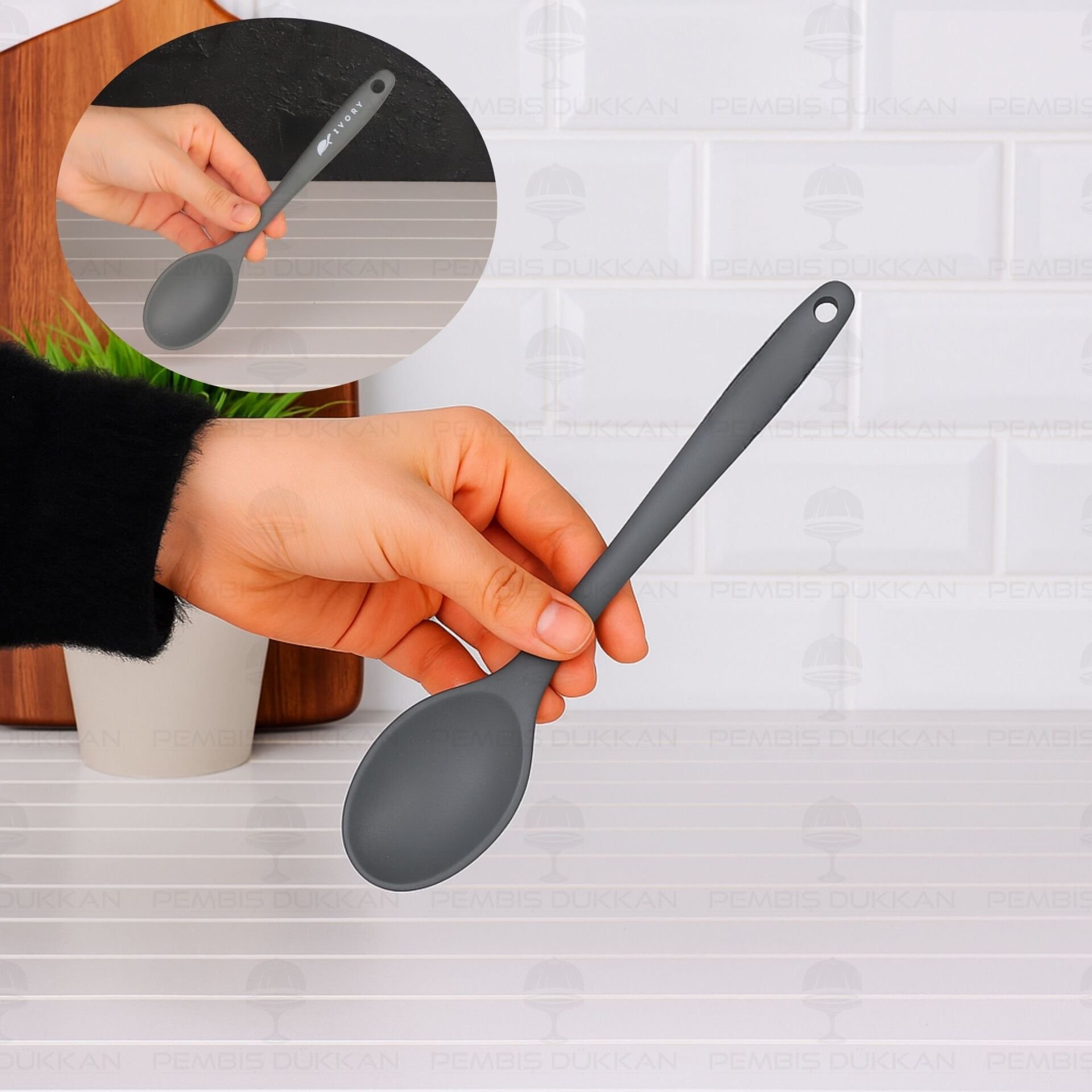 İVY SİLİKON MİNİ DERİN KAŞIK GRİ  (SL150)