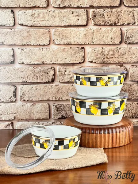 LİNDA 3LÜ EMAYE SAKLAMA KABI