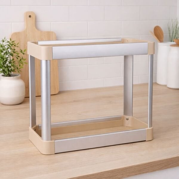 2 KATLI ALÜMİNYUM ORGANİZER & RAF KAVANOZ KOMBİN SET (BOR89-090)