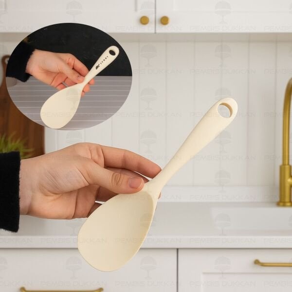 KREM SİLİKON PİLAV KAŞIĞI İVY (SL151)
