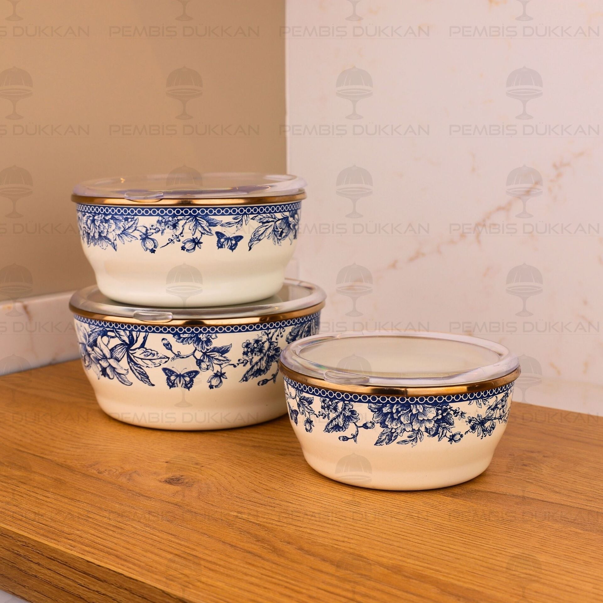 BLUE LİFE 3LÜ EMAYE SAKLAMA KABI
