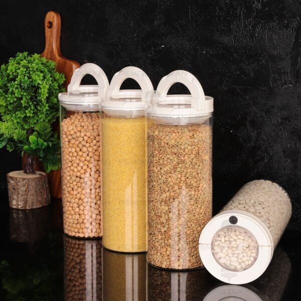 4LÜ BEYAZ TESORA, 2100ML ERZAK KAVANOZ SETİ