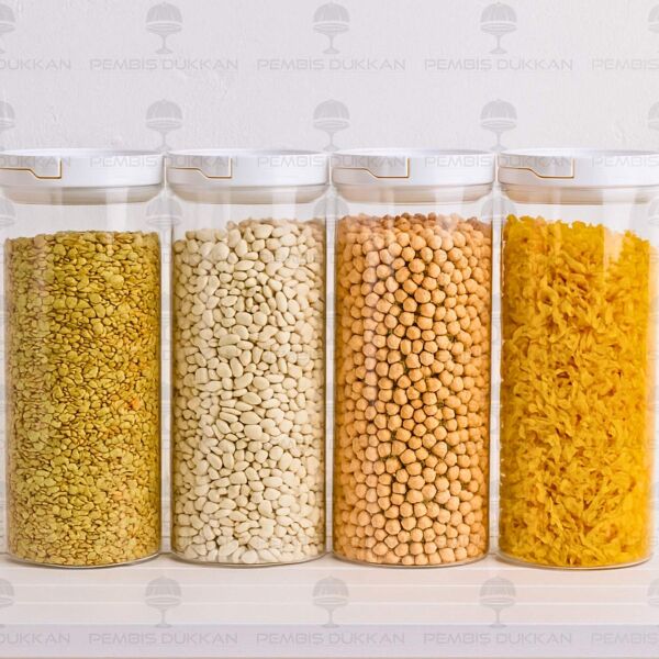 4LÜ BEYAZ TESORA, 2100ML ERZAK KAVANOZ SETİ