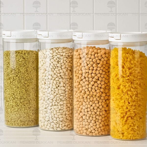 4LÜ BEYAZ TESORA, 2100ML ERZAK KAVANOZ SETİ