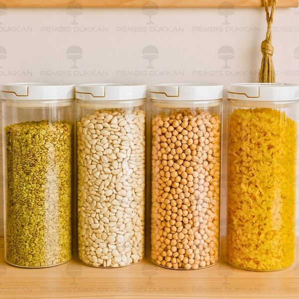 4LÜ BEYAZ TESORA, 2100ML ERZAK KAVANOZ SETİ