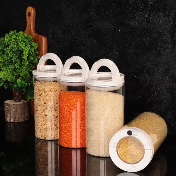 4LÜ BEYAZ TESORA 1650ML ERZAK KAVANOZ SETİ