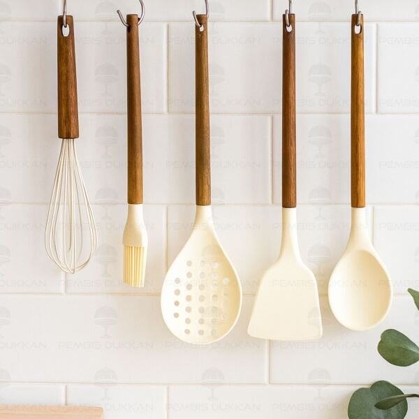 5Lİ AKASYA SAPLI KREM SİLİKON SET NO1