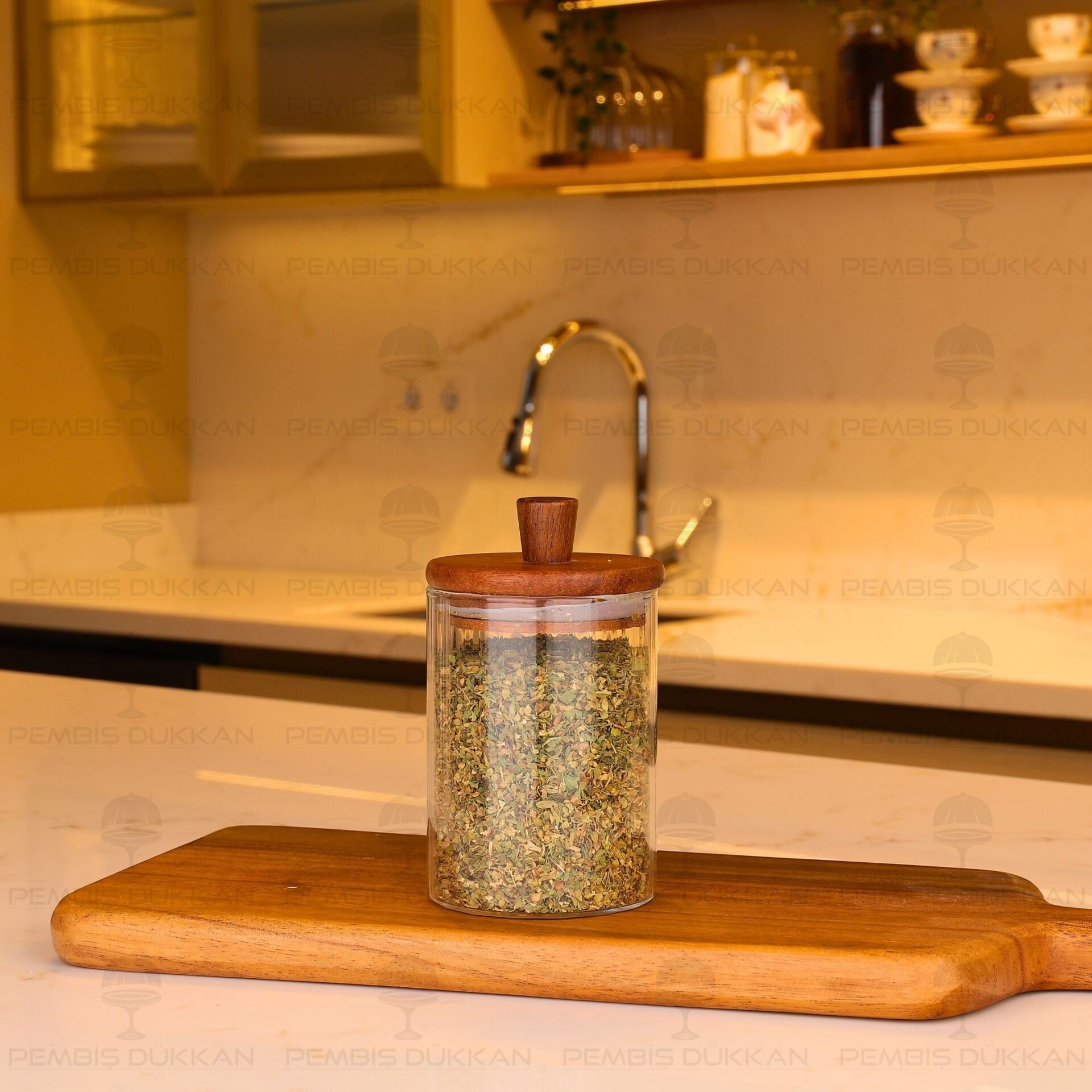 VERONA 330ML AKASYA KAPAKLI ÇİZGİLİ BAHARATLIK (BOR 0112)