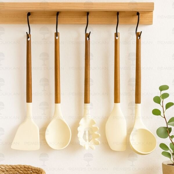 5Lİ AKASYA SAPLI KREM SİLİKON SET NO2