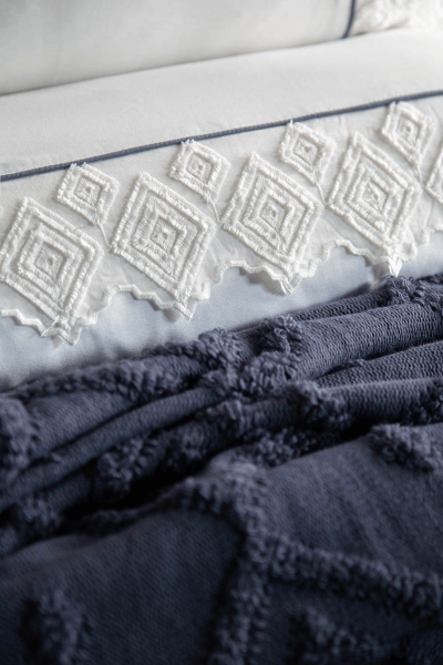 ELLİON TRİKOLU ÇİFT KİŞİLİK BATTANİYELİ NEVRESİM TAKIMI - İNDİGO