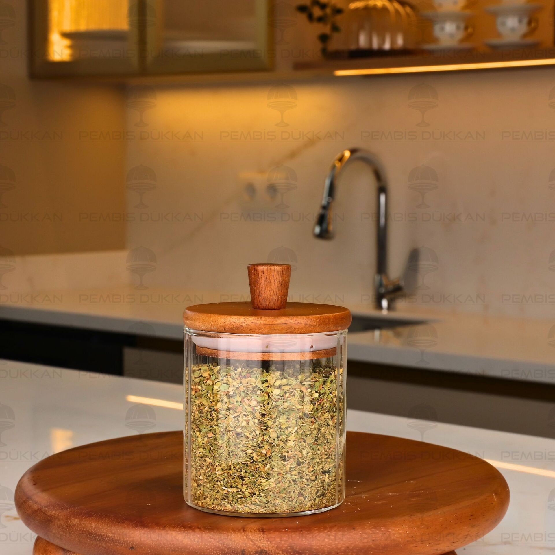 VERONA 250ML AKASYA KAPAKLI ÇİZGİLİ BAHARATLIK (BOR 0111)