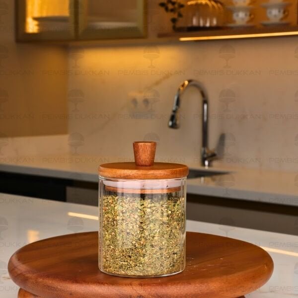 VERONA 250ML AKASYA KAPAKLI ÇİZGİLİ BAHARATLIK (BOR 0111)