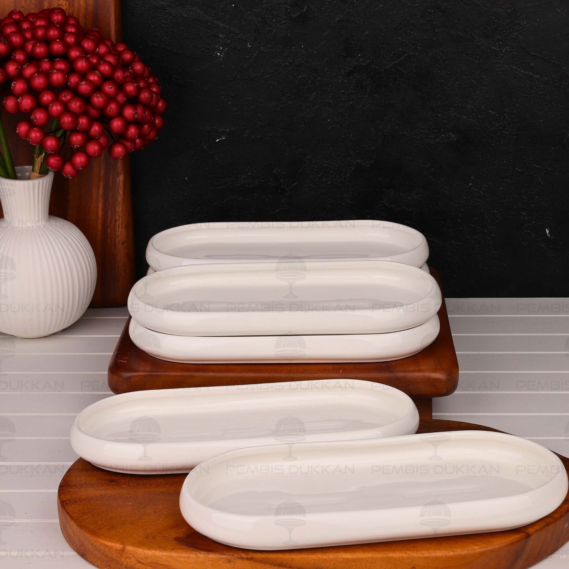 1 ADET VENTO Paçi OVAL PORSELEN DAR UZUN KAHVALTILIK KASE (900325)