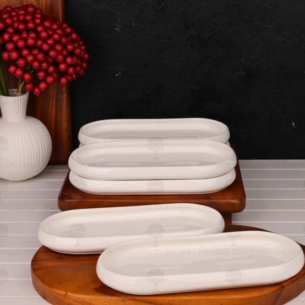 1 ADET VENTO Paçi OVAL PORSELEN DAR UZUN KAHVALTILIK KASE (900325)