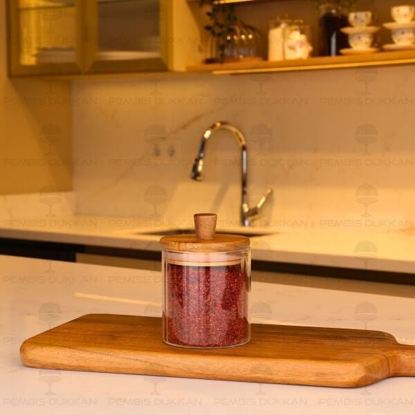 VERONA 250ML AKASYA KAPAKLI ÇİZGİLİ BAHARATLIK (BOR 0111)