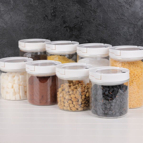 8Lİ BEYAZ TESORA, ERZAK KAVANOZ SETİ (850ML-1300ML)