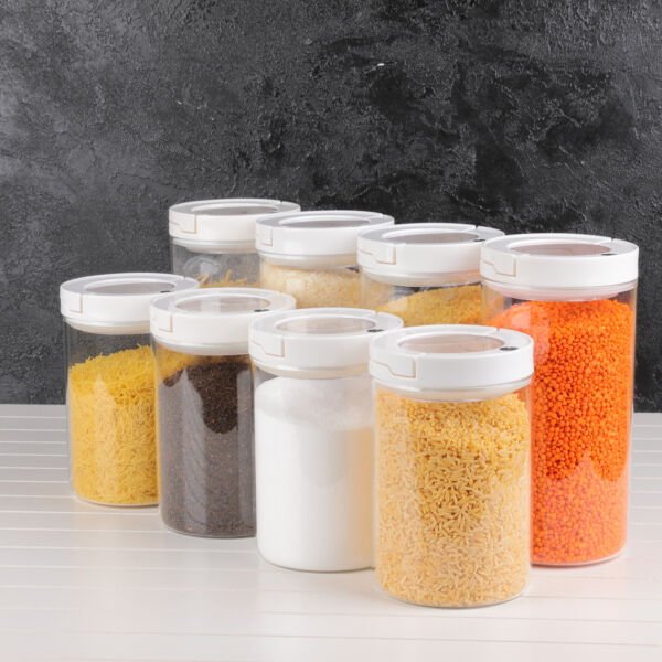 8Lİ BEYAZ TESORA, ERZAK KAVANOZ SETİ (1300ML-1650ML)