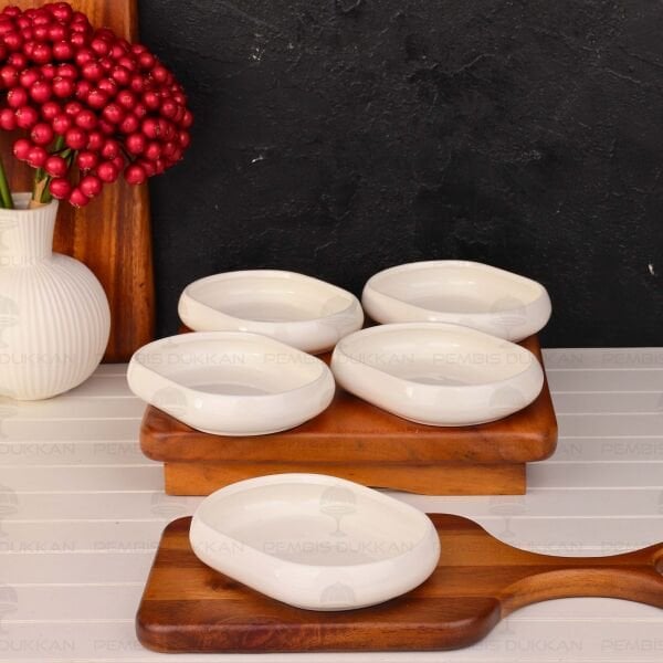 1 ADET VENTO Paçi OVAL PORSELEN DÜZ KÜÇÜK KAHVALTILIK KASE (900326)