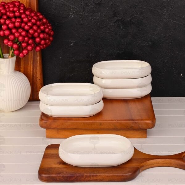 1 ADET VENTO Paçi OVAL PORSELEN DÜZ KÜÇÜK KAHVALTILIK KASE (900326)