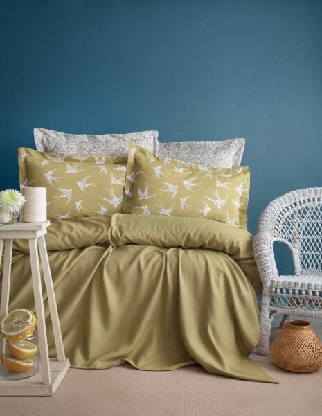 FREELY BAMBU TEK KİŞİLİK PİKE TAKIMI - OLİVE